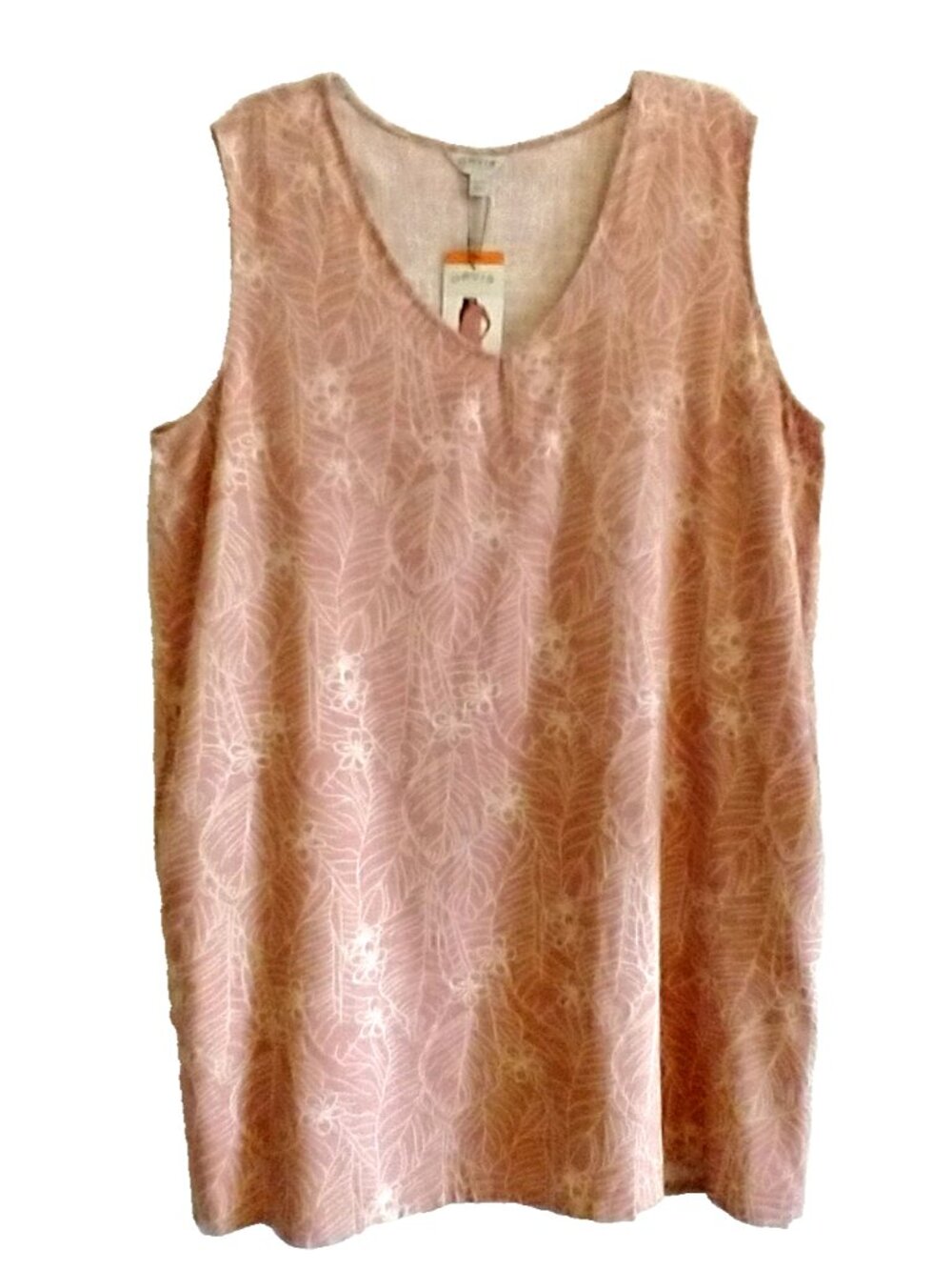 Orvis Sleeveless Dress Linen Blend V-Neck Dusty Rose Pockets - Size XXL - NWT